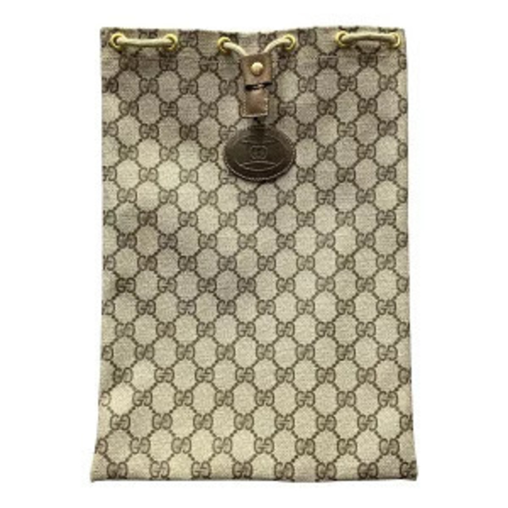 Gucci GG Supreme monogram canvas drawstring pouch Beige